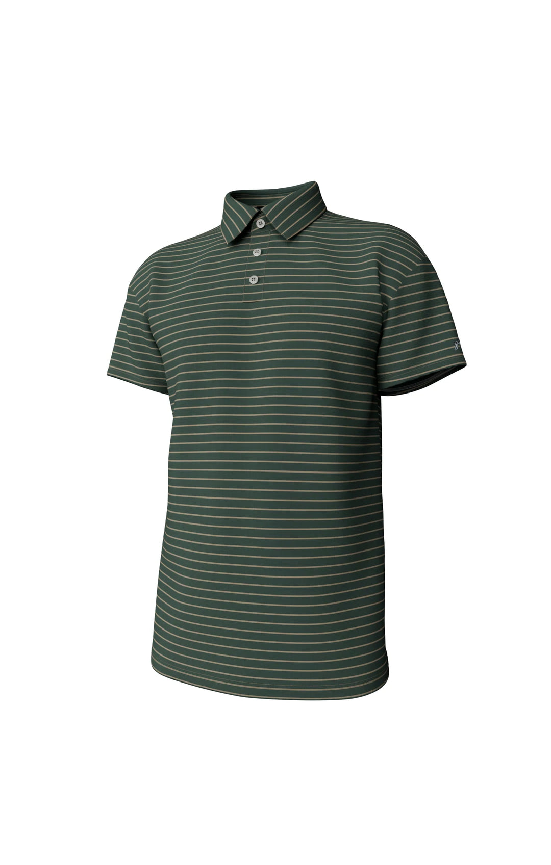 Horizon Stripe Performance Polo - Duck Green