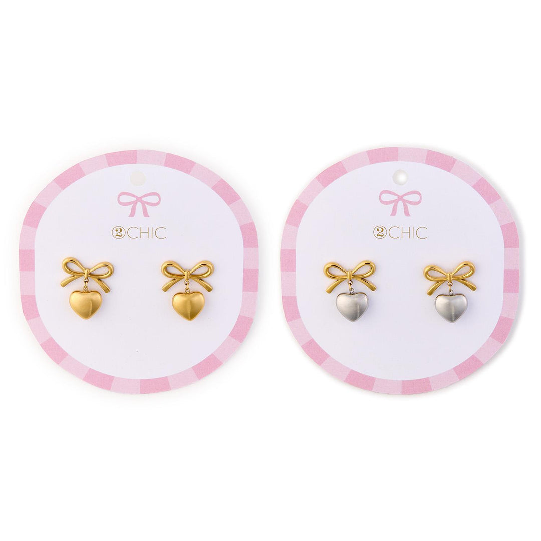Bow & Heart Earrings