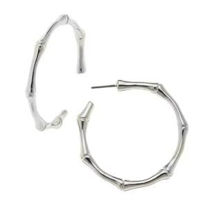 Bamboo Hoops - Silver
