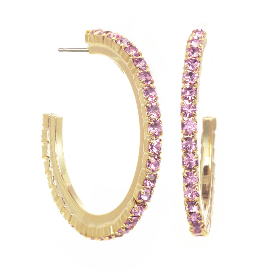 Slim Hoop Earrings - Violet