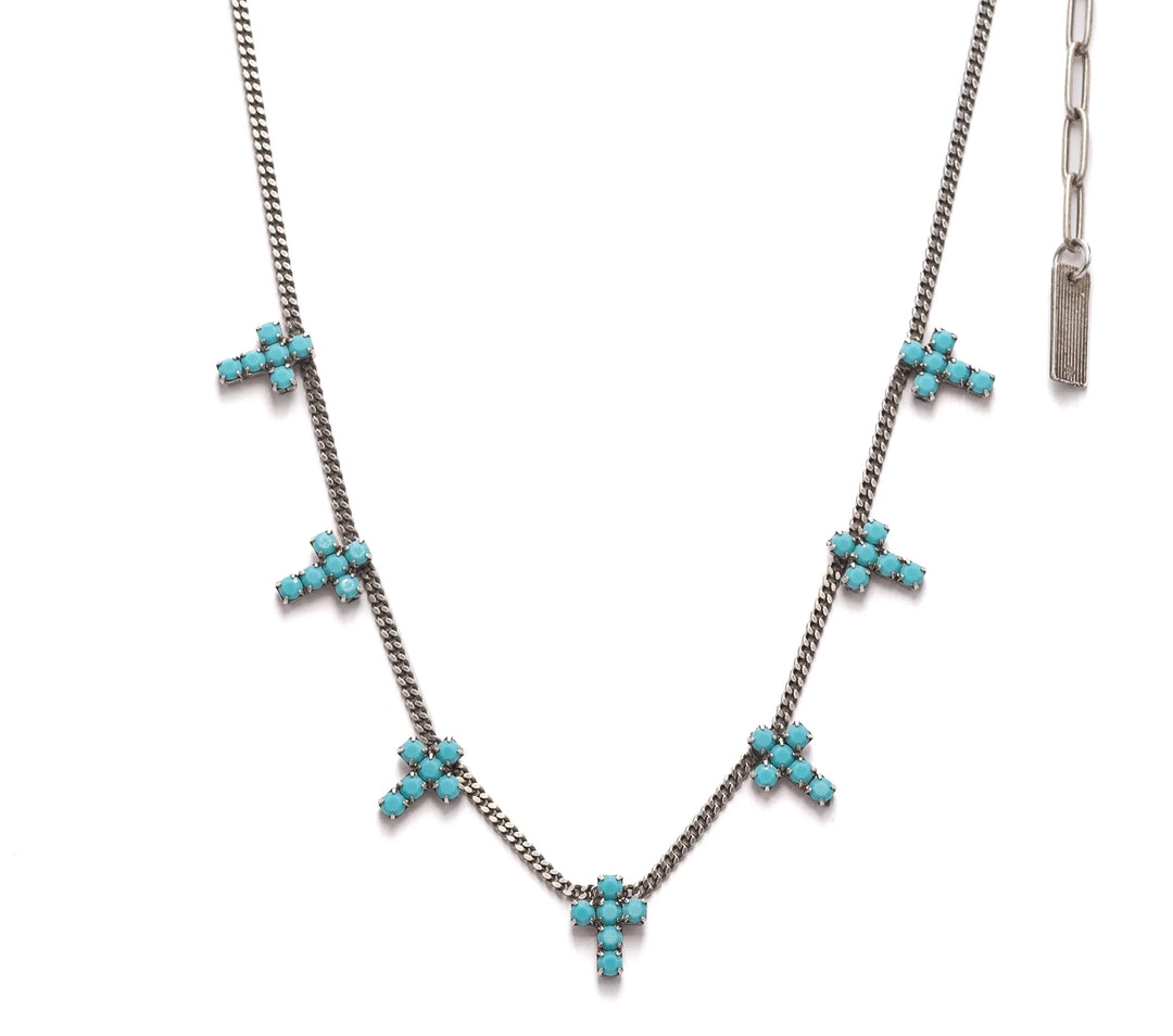 Multi Cross Necklace - Turquoise