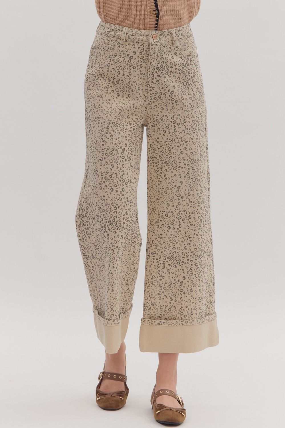 Leopard Cuff Jeans