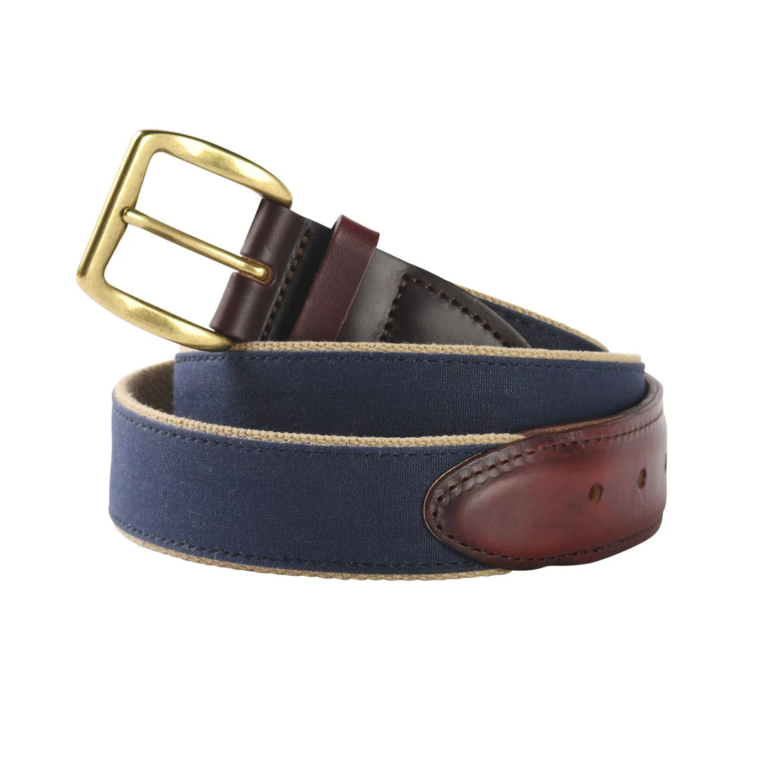 Waxed Canvas Belt - Navy