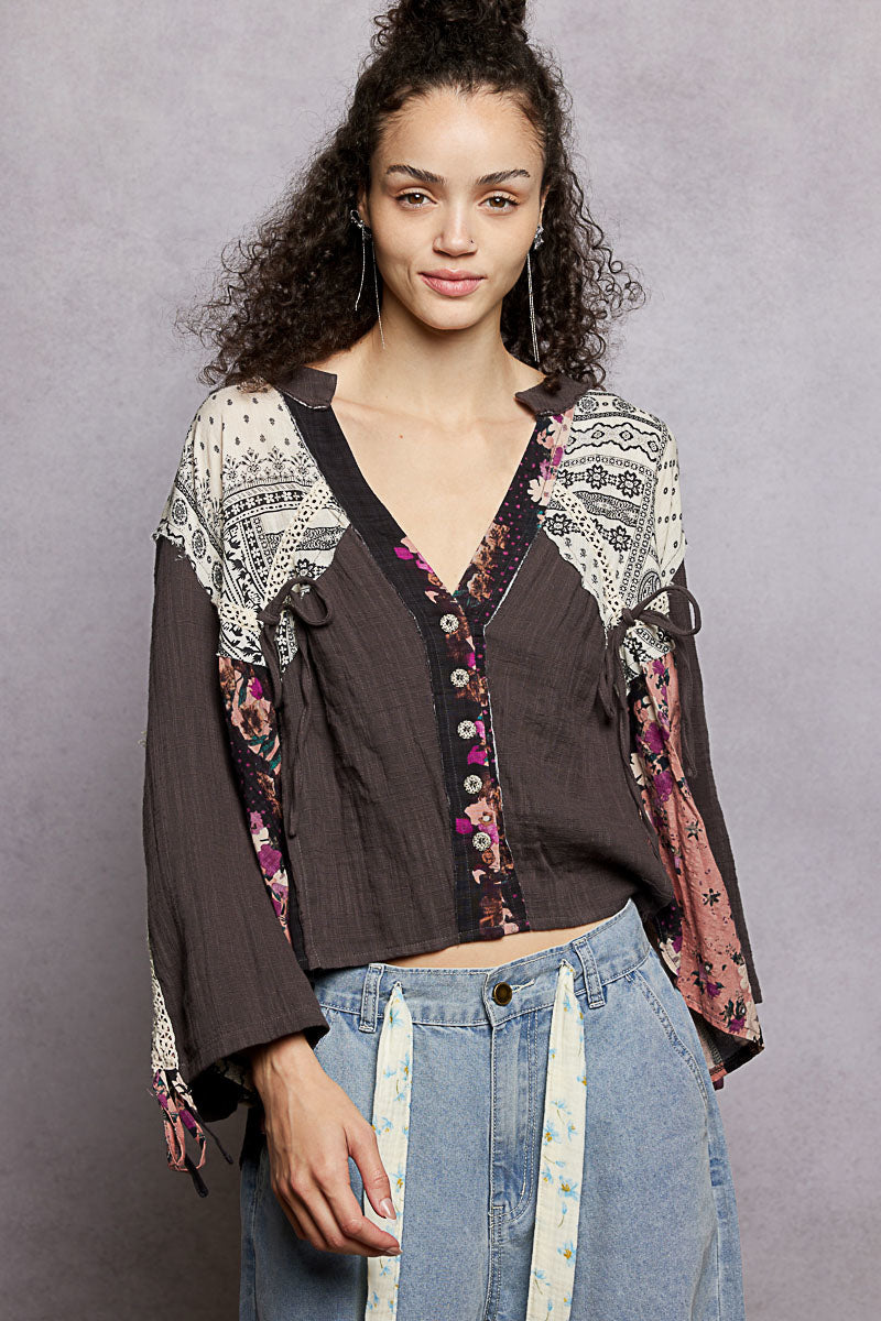 Shadow Blossom Gauze Top