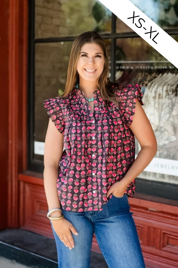The Juliette Ruffled Floral Blouse