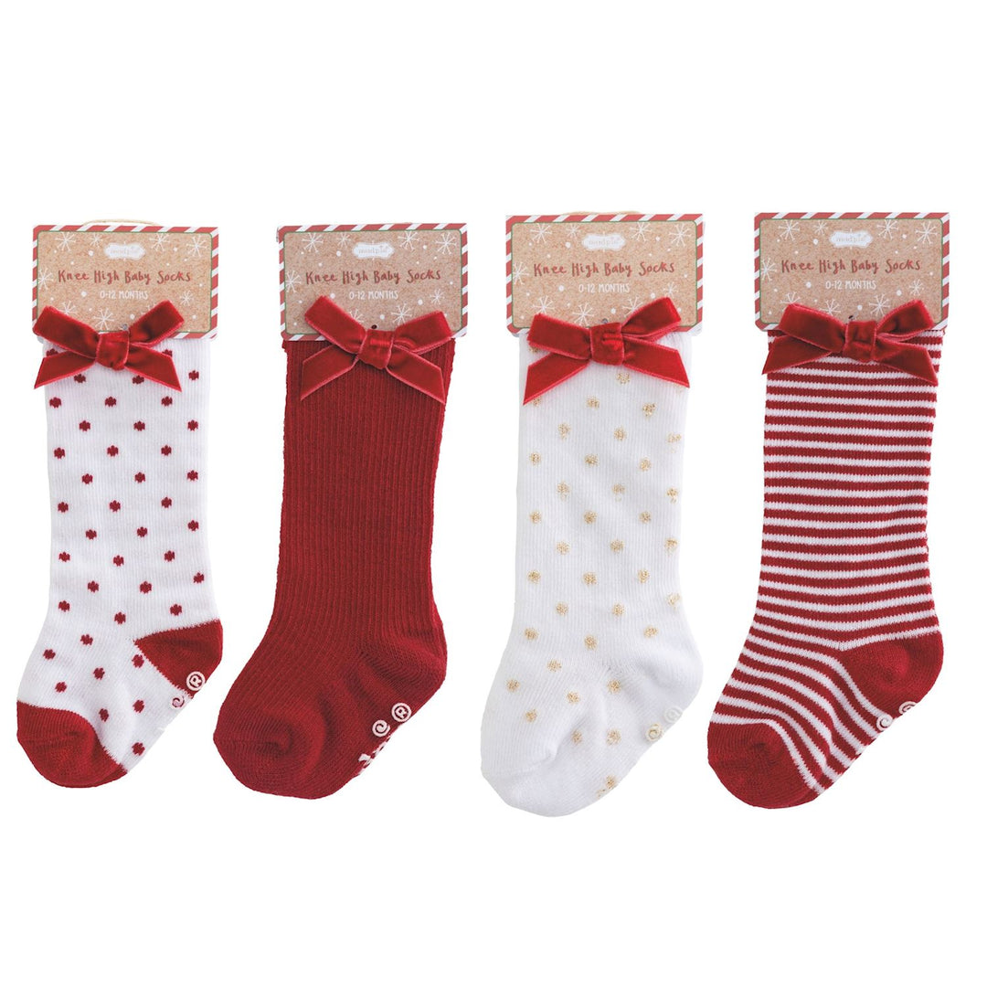 Tall Christmas Bow Socks