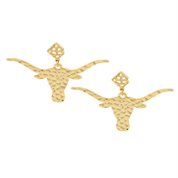 Texas Gold Longhorn Earring