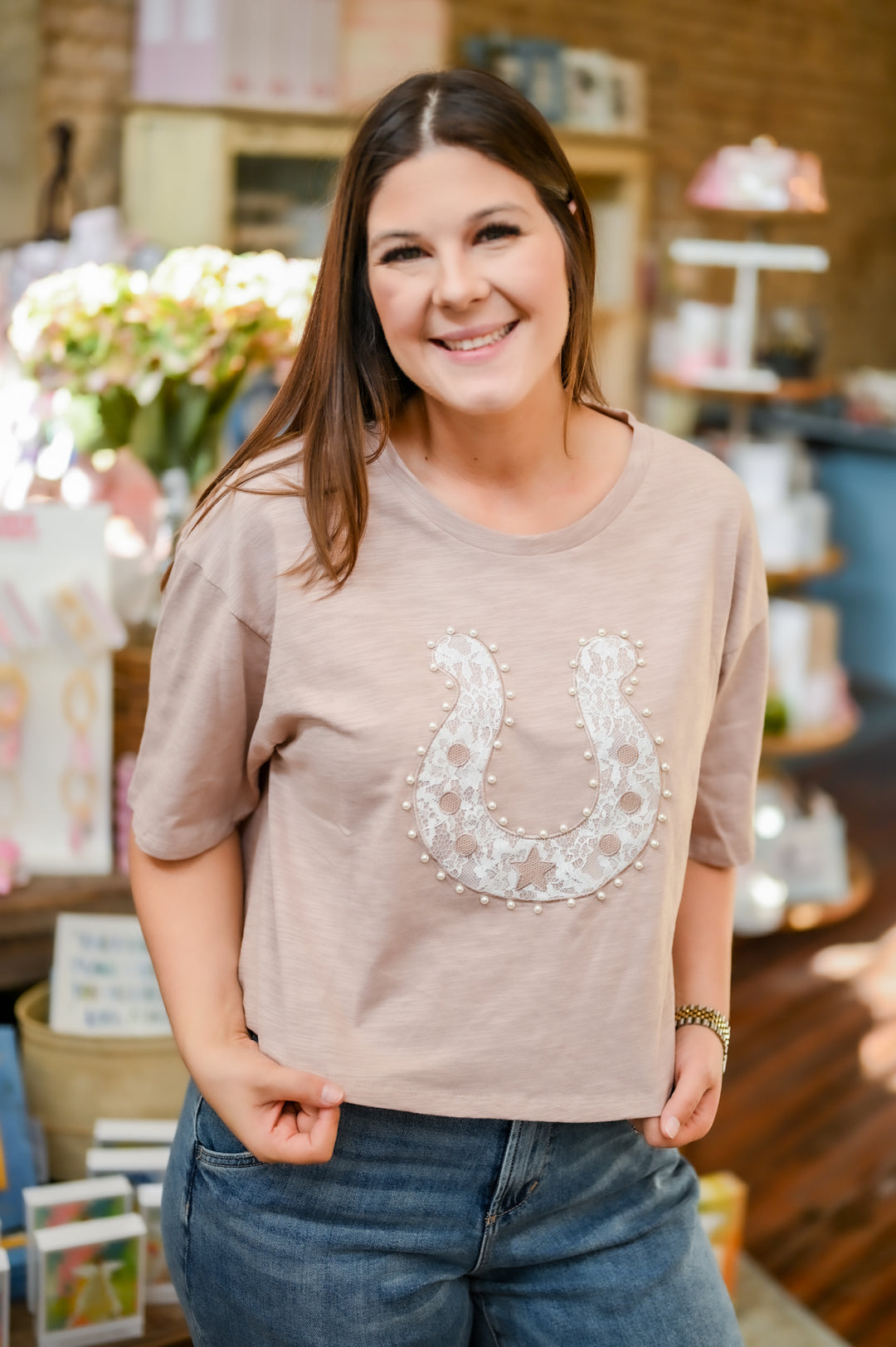 Horseshoe Lace Cropped Top