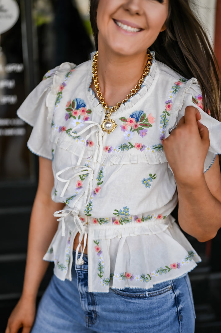 Romey Top - Wild Meadow Embroidery