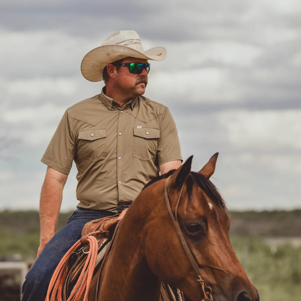 Ferrell Short Sleeve Snap Shirt - Khaki