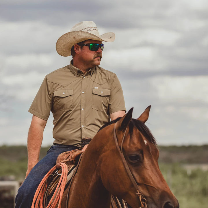Ferrell Short Sleeve Snap Shirt - Khaki