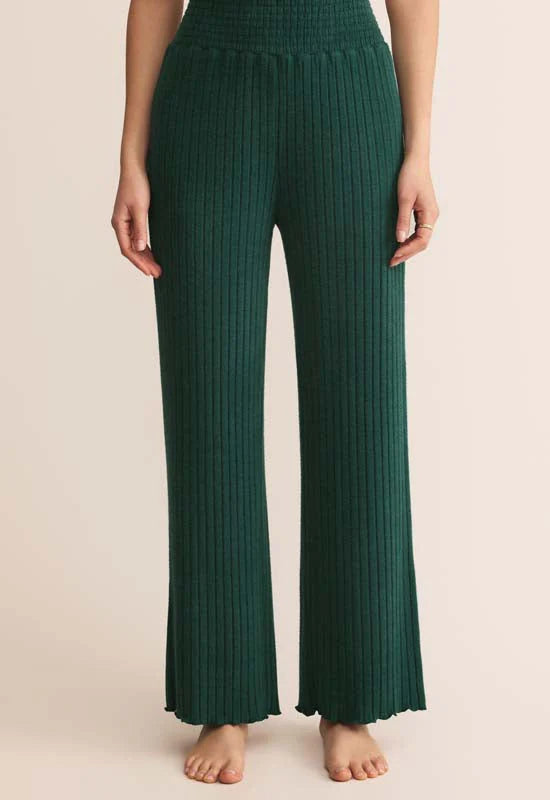 Dawn Smocked Rib Pant - Mistletoe