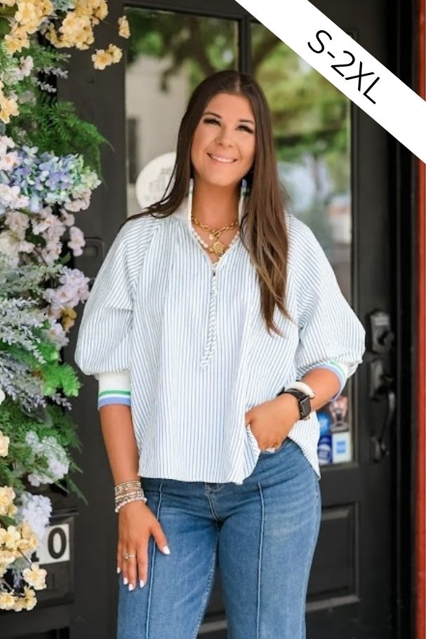 Preppy Palette Pullover - Blue