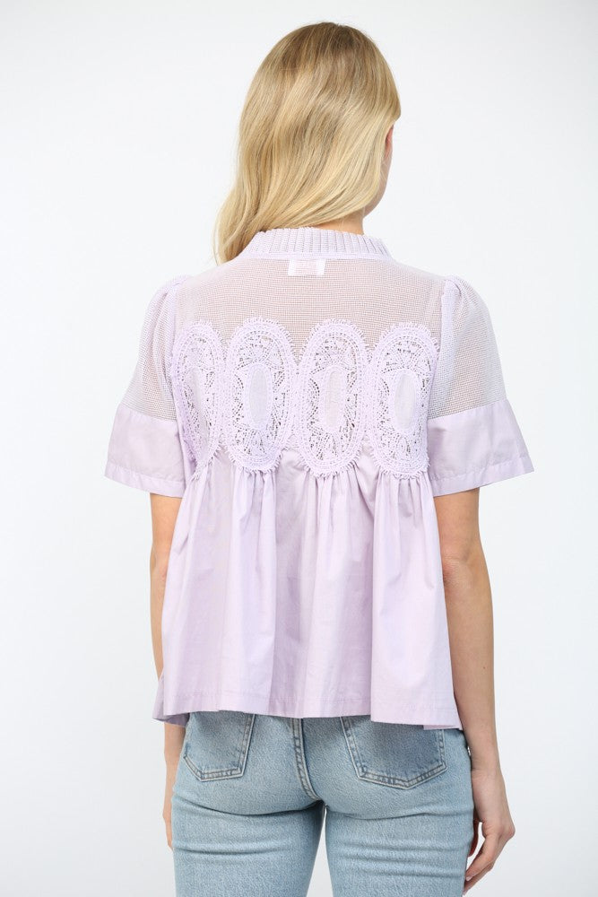 The It-Girl Appliqué Top - Lavender