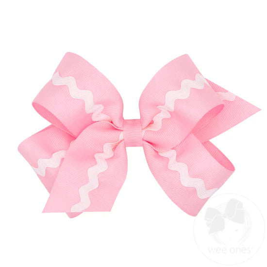 Medium Grosgrain with Ric-Rac Trim Hair Bow