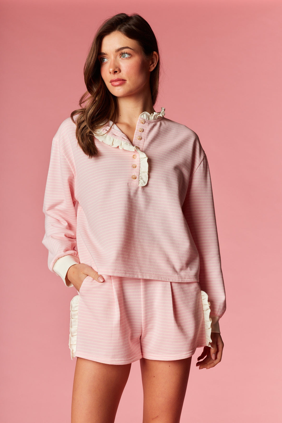 Prep-School Pink Stripes Set