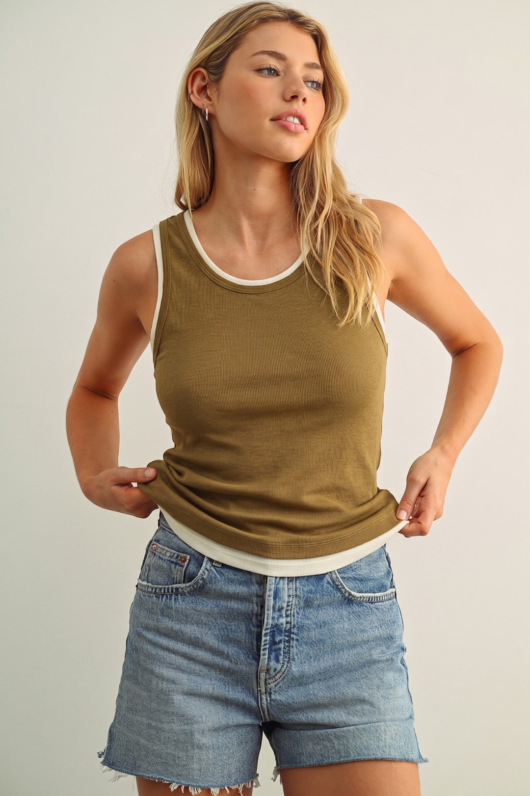 Essential Double Layered Sleeveless Racer Back Top