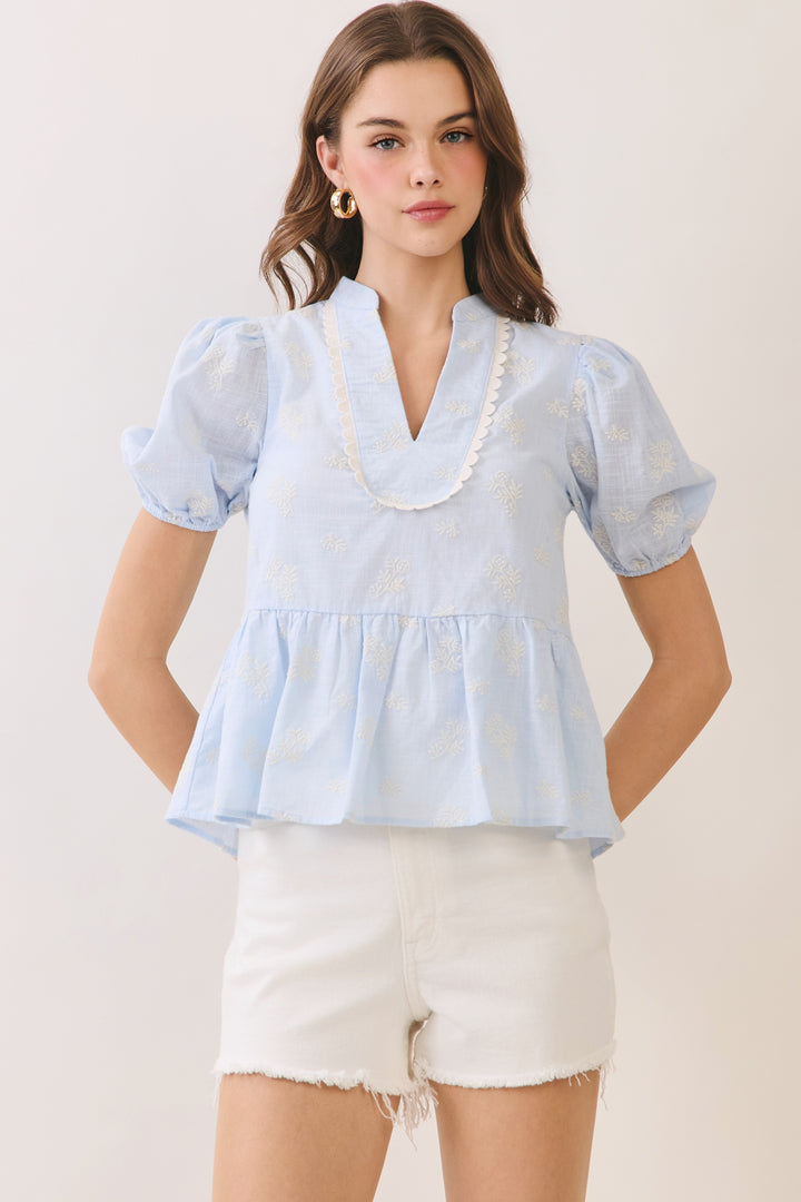 The Sky-High Peplum Blouse