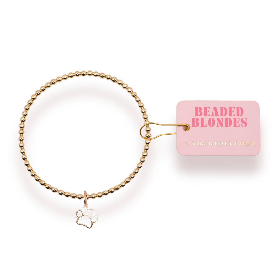 Beaded Blondes Gold Paw Charm