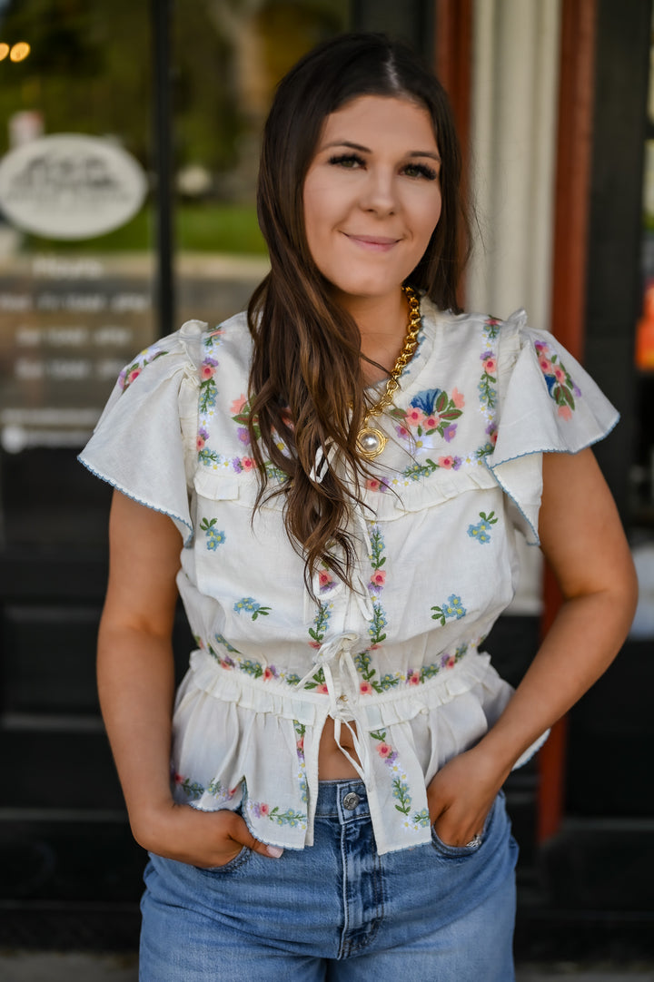 Romey Top - Wild Meadow Embroidery