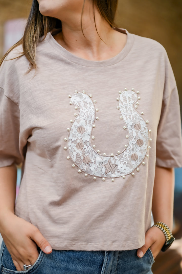 Horseshoe Lace Cropped Top