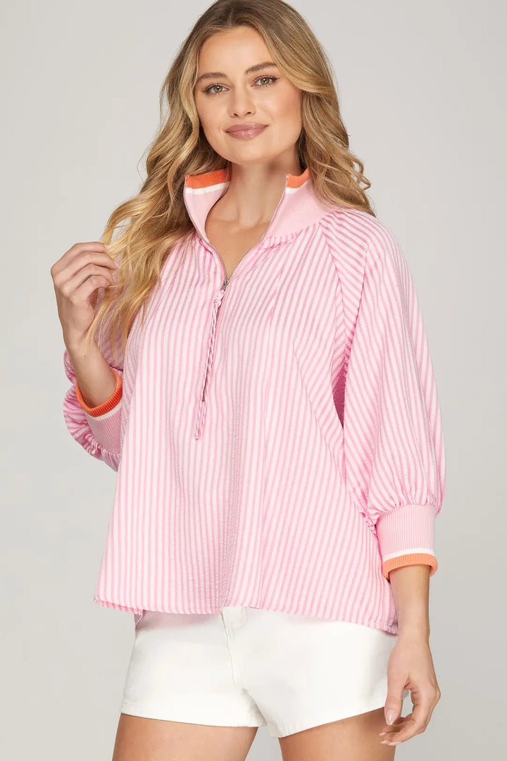 Preppy Palette Pullover - Pink