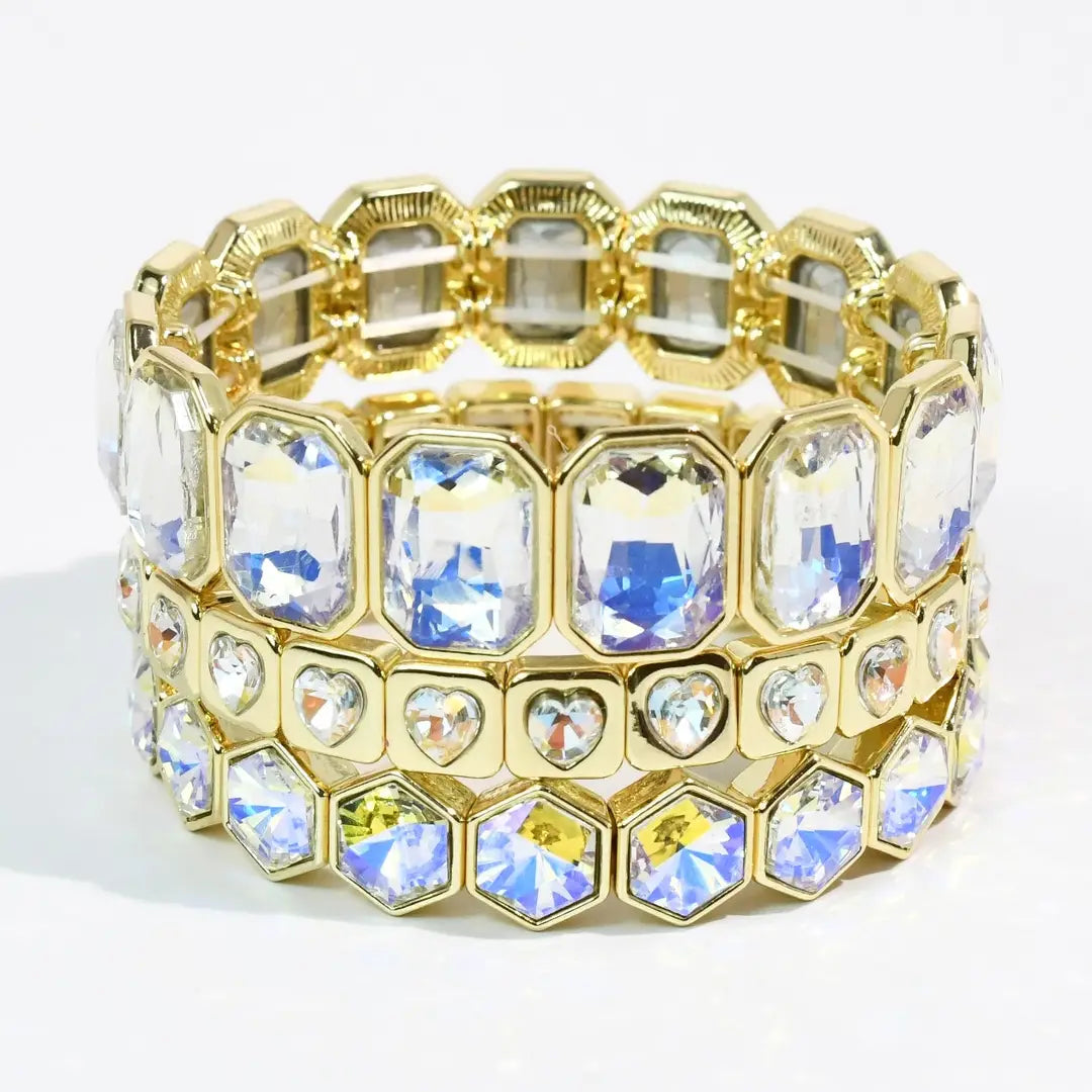Stretch Bracelet - Clear Gem