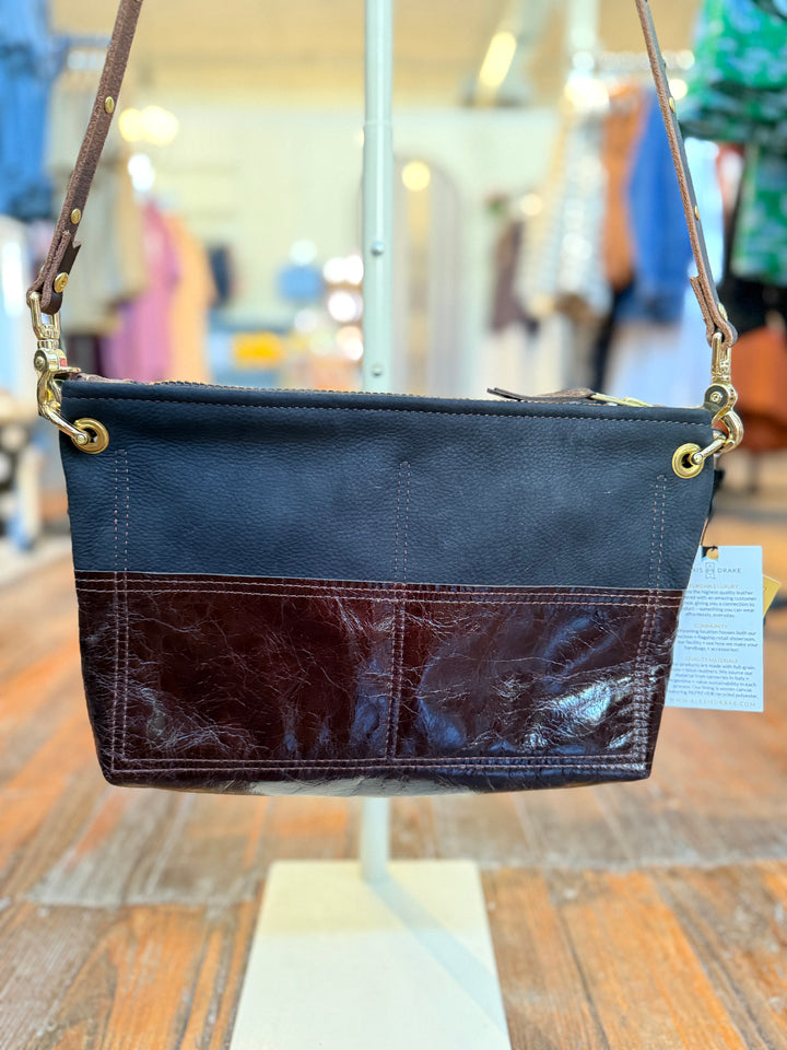 Midnight in Paris Collection | Sophie Crossbody | Noir Suede + Chocolate Truffle