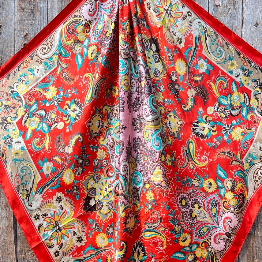Red That So 70's Paisley Wild Rag / Scarf