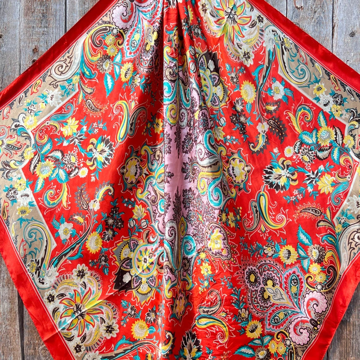 Red That So 70's Paisley Wild Rag / Scarf
