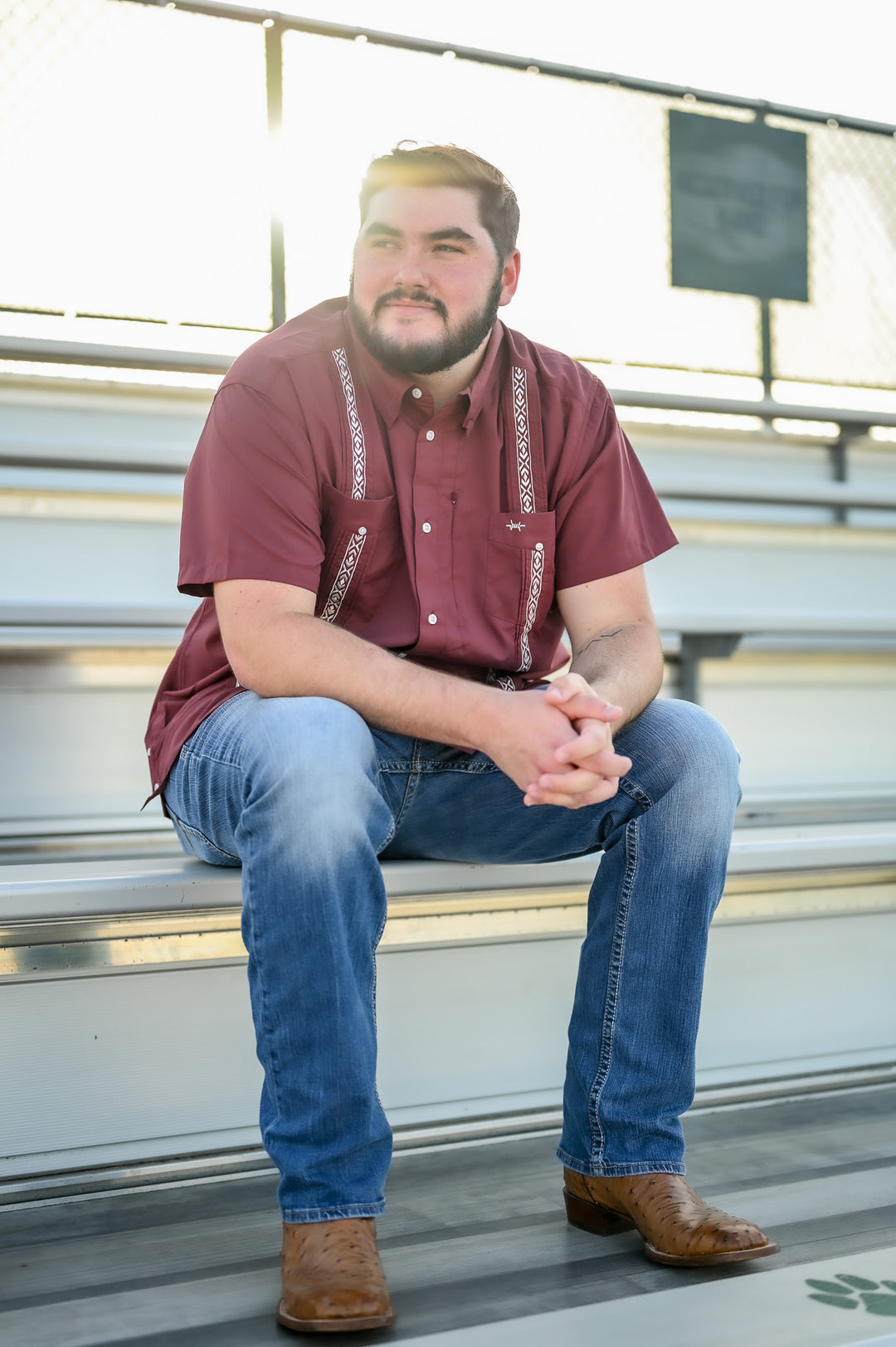 Guayabera Libre - Solid Maroon