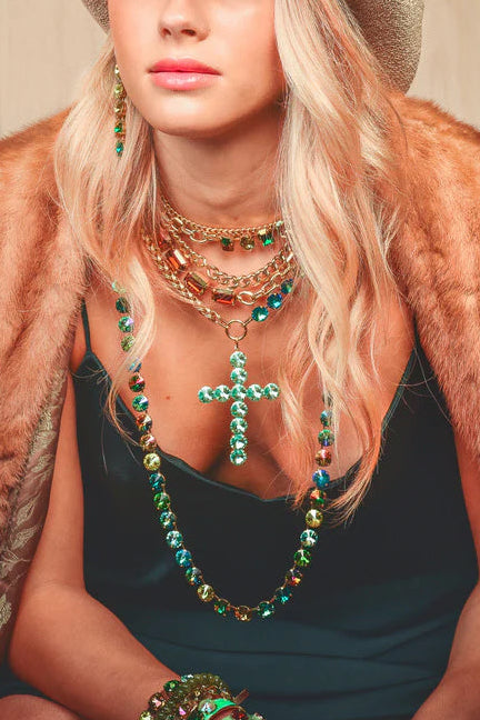 Celia Necklace - Green Mix