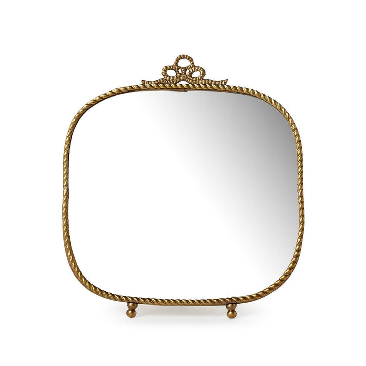 Antique Gold Finish Vanity Table Mirror - Brass/Glass