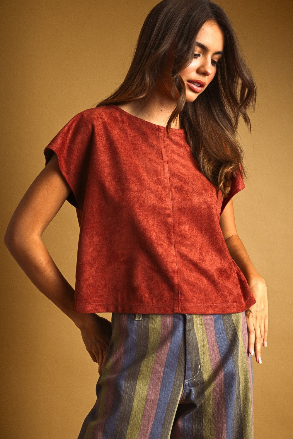Suede Crop Top