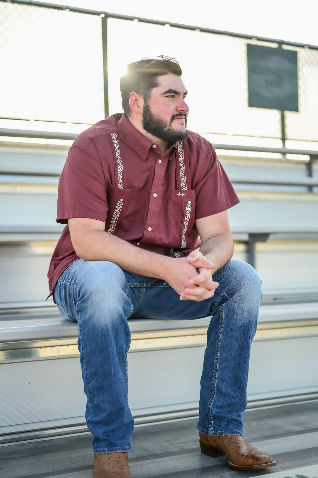 Guayabera Libre - Solid Maroon