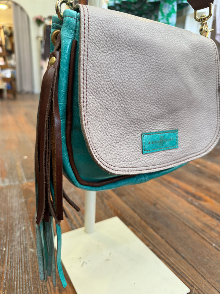 Mini E Crossbody - Stone Grey + Cactus