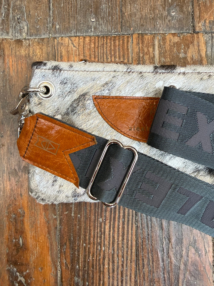Belt Bag Clutch + Crossbody | Metallic Hair on Hide + Whiskey
