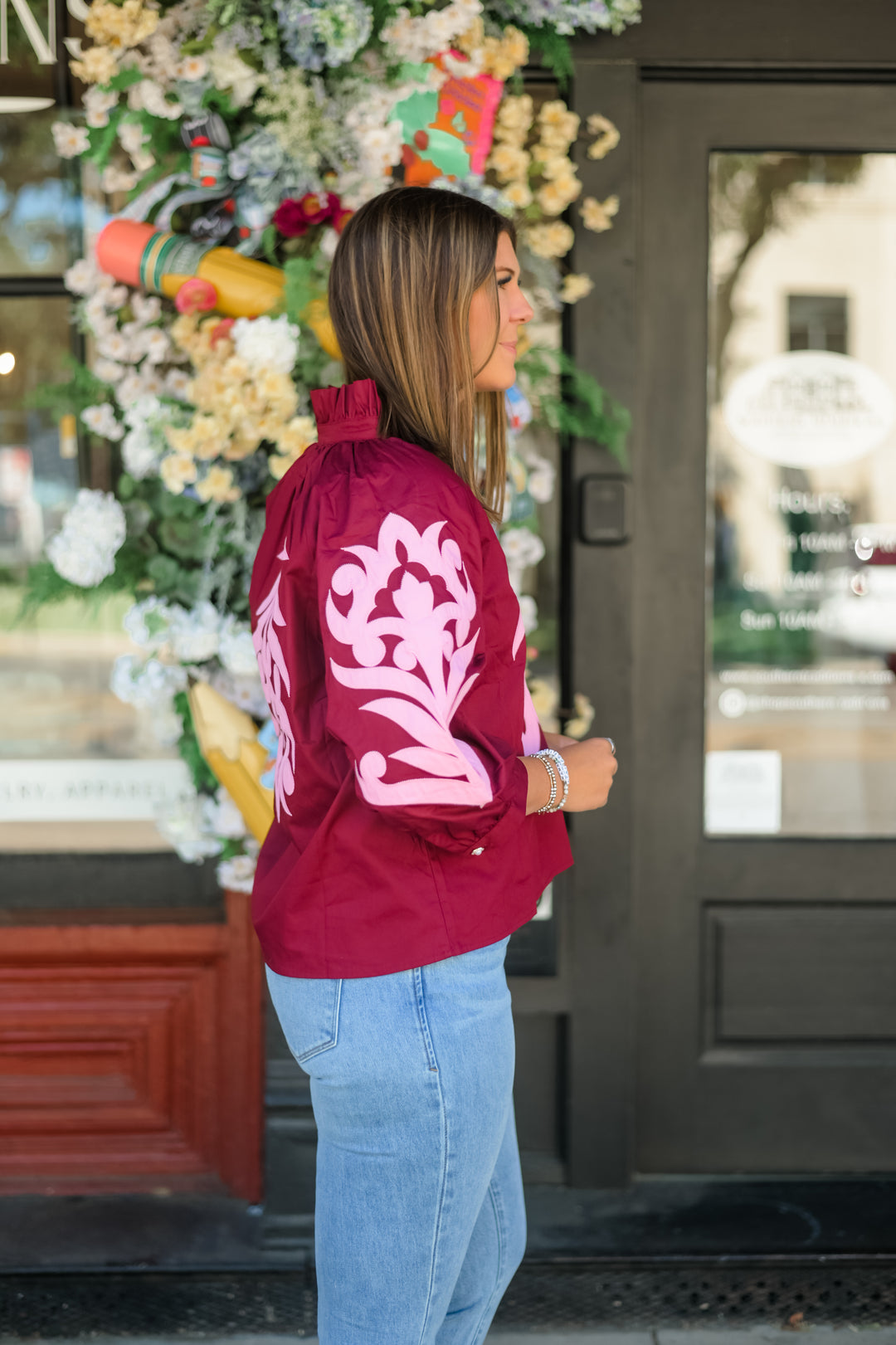 The Isabella High-Neck Tunic - Maroon