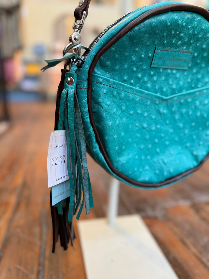 Flicka Crossbody - Cactus Ostrich