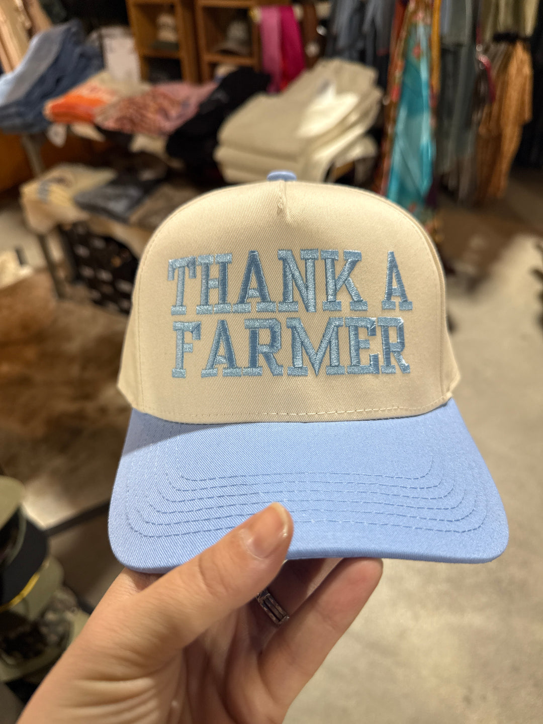 Thank A Farmer Trucker - Light Blue