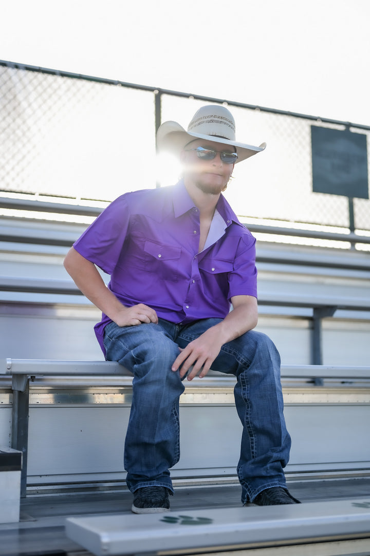 Pearl Snap Button Down - Purple