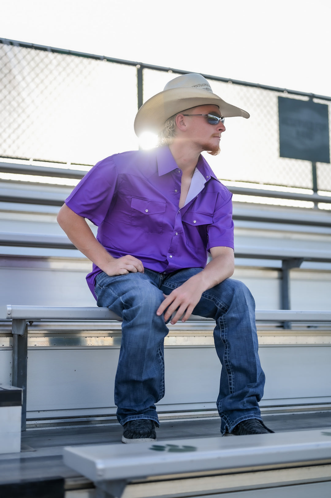 Pearl Snap Button Down - Purple