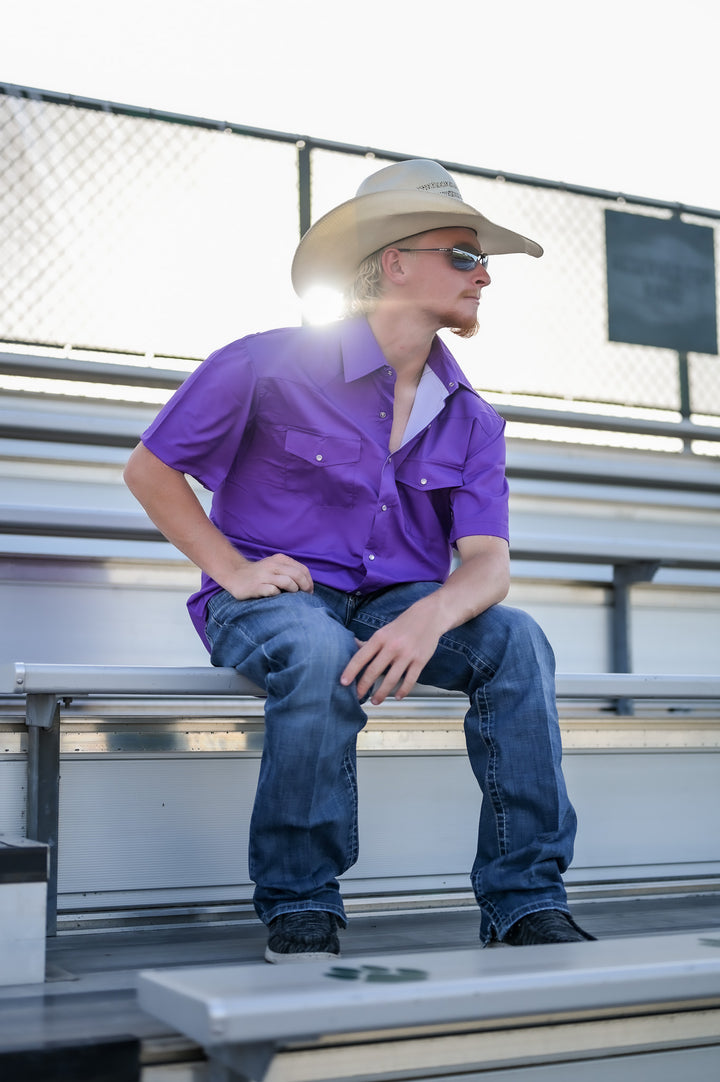 Pearl Snap Button Down - Purple