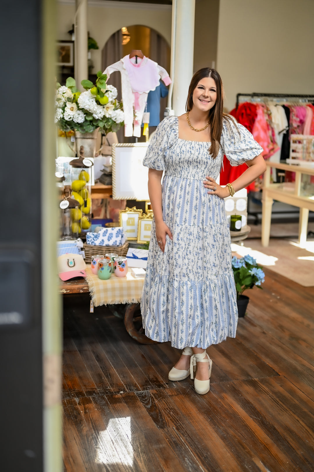 Mixed Messages Blue Floral Maxi Dress