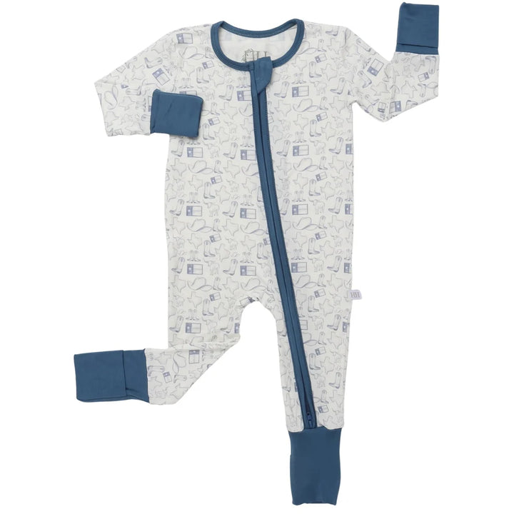 Boys Blue Wild West Zipper Romper
