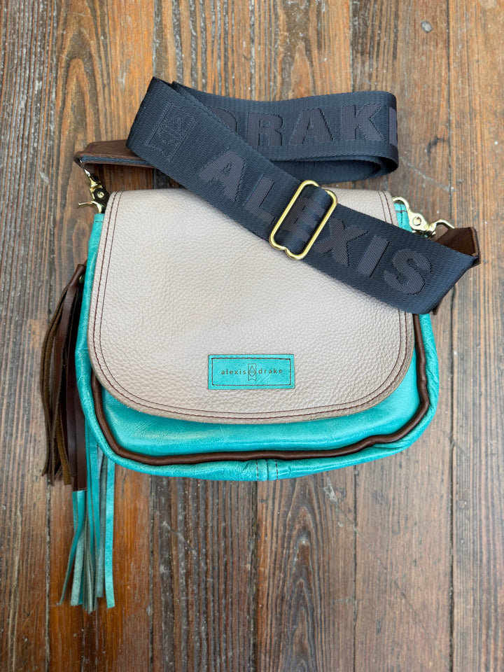 Mini E Crossbody - Stone Grey + Cactus