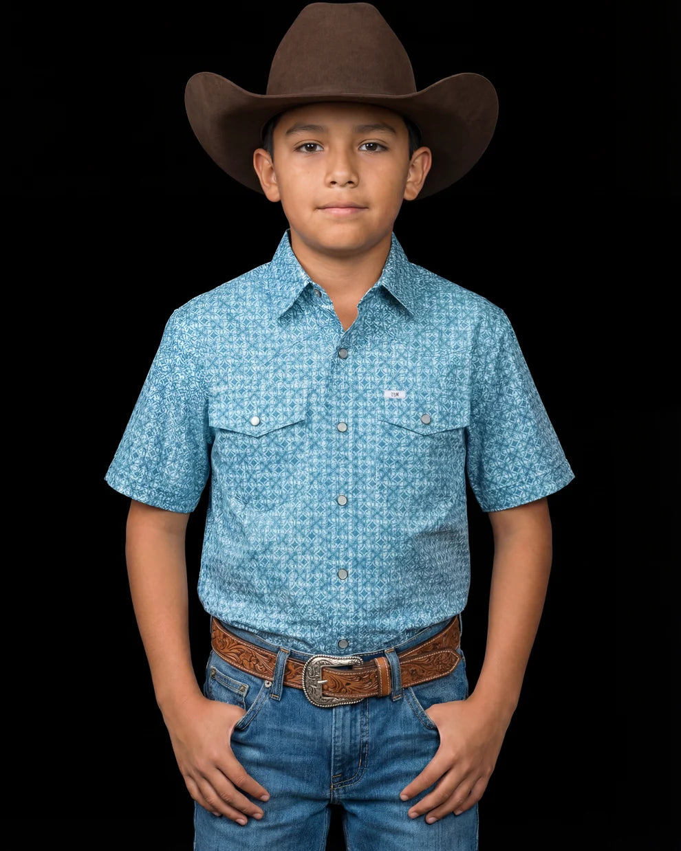 Kid's Clint Short Sleeve Pearl Snap