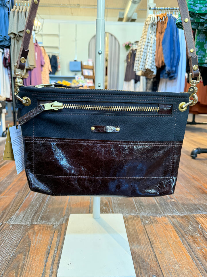 Midnight in Paris Collection | Sophie Crossbody | Noir Suede + Chocolate Truffle