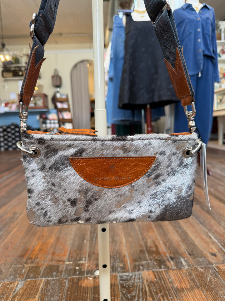Belt Bag Clutch + Crossbody | Metallic Hair on Hide + Whiskey