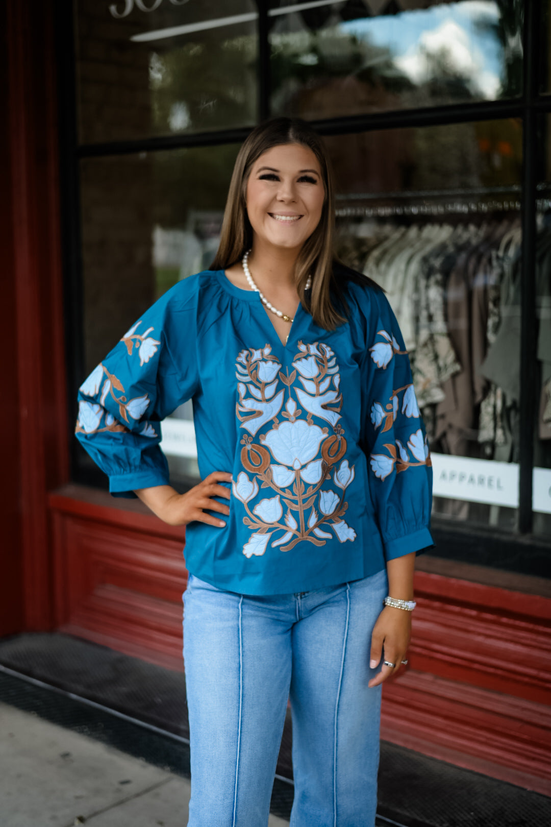 Boho Blossom 3/4 Sleeve Blouse